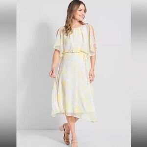 ModCloth Flutter of Flattery Watercolor Fairycore Midi Dress small NWT